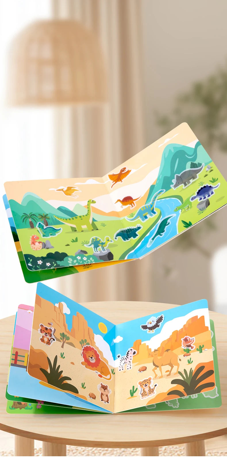 Reusable Magic Sticker Book – DIY Cartoon Animal Puzzle Learning Toy for Kids