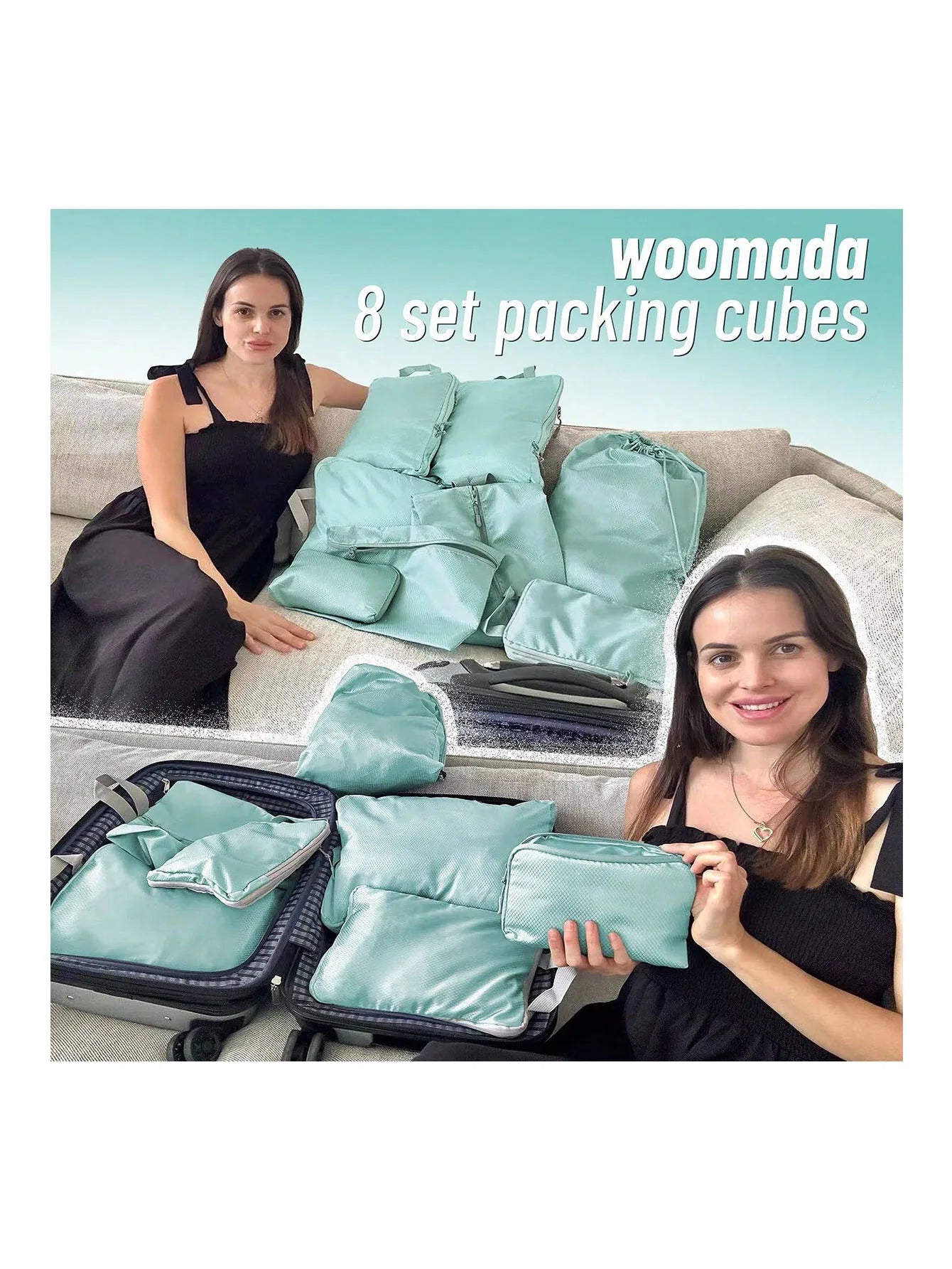 Set/8 pcs Compressible Packing Travel Storage Bag Cubes Waterproof Suitcase Nylon Portable With Handbag Luggage Organizer Ryanai