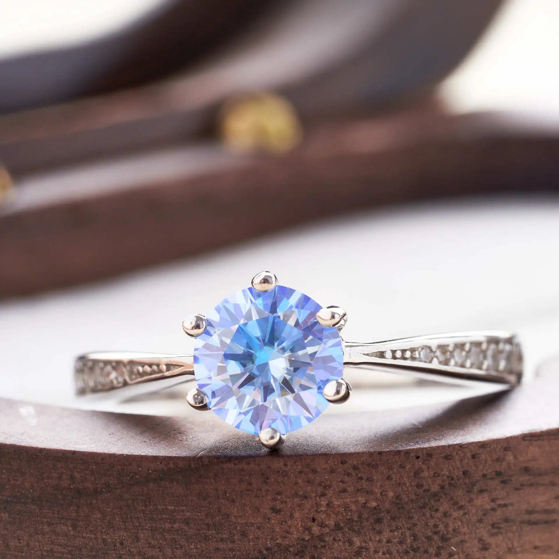 1/2/3 Carat Pink Moissanite Ring – 925 Sterling Silver Diamond-Test Wedding Band