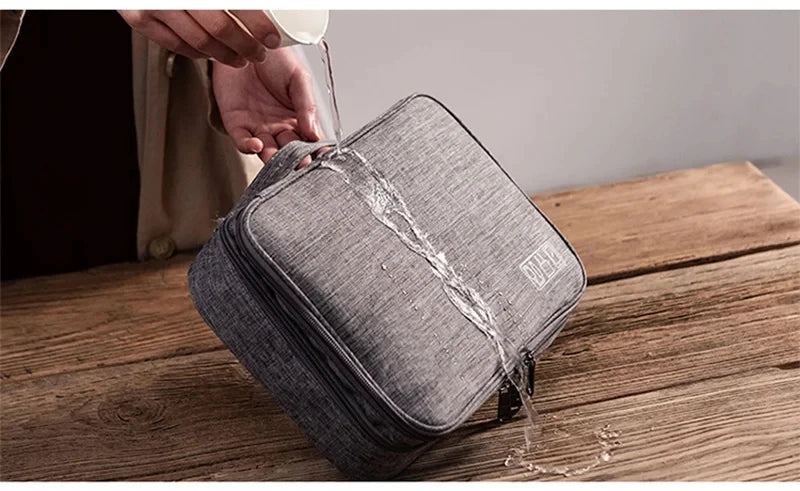 Waterproof Cable Storage Organizer Bag – Portable Travel Electronic Accessories Case for Cables & Chargers