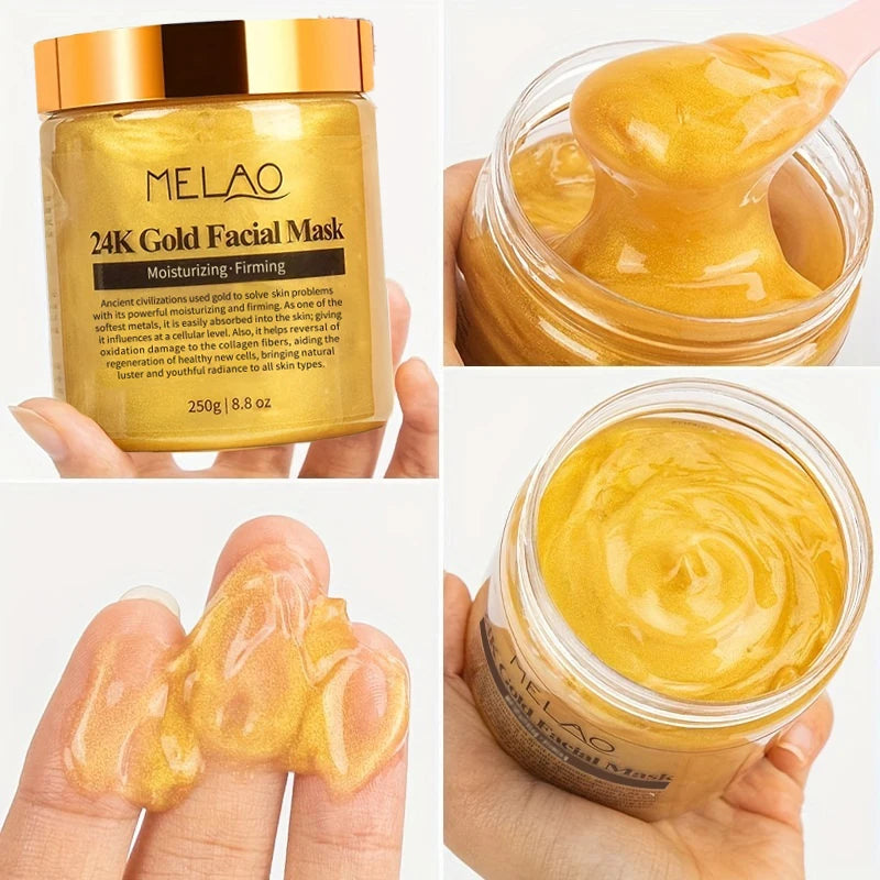 MELAO 24K Gold Face Mask – Collagen Moisturizing Facial Mask for Radiant Skin
