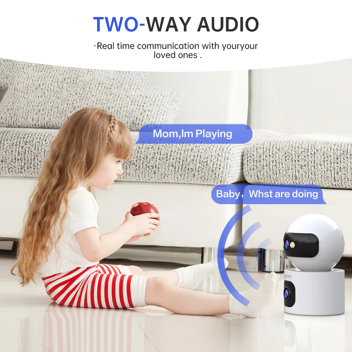Lenovo 4K Dual-Lens IP Camera 5G WiFi Smart Home Security Baby Monitor with Auto Tracking
