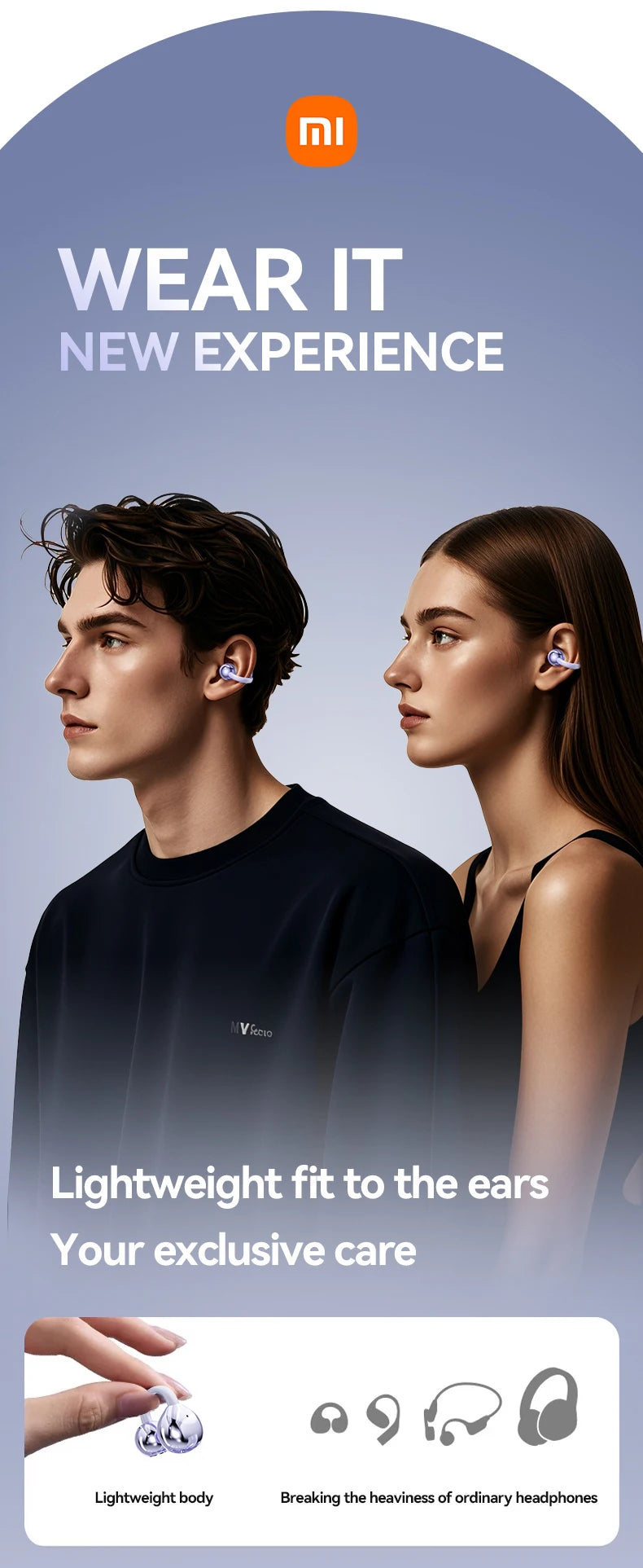 Xiaomi Mijia M91 Open-Ear Wireless Earphones Bluetooth 5.4 ENC Noise Reduction HD Call Touch Control Headset