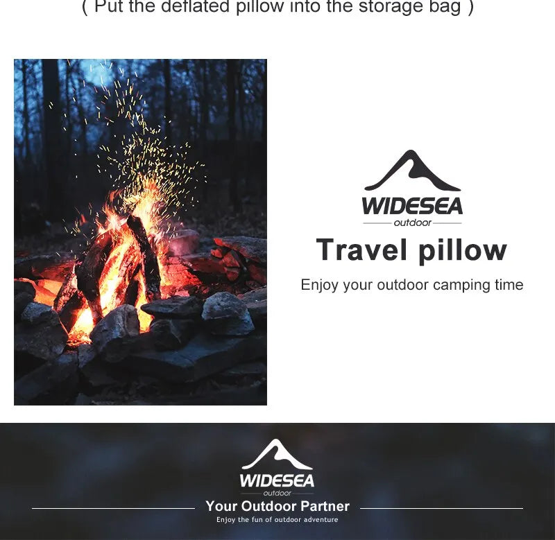Widesea Portable Inflatable Pillow Camping Equipment Compressible Folding Air Cushion Outdoor Protective Tourism Sleeping Gear