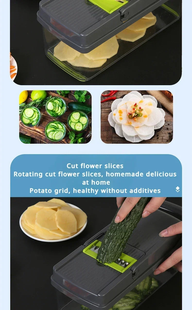 15-in-1 Multifunctional Vegetable Slicer Cutter Chopper
