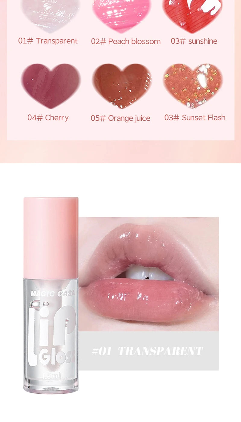 MAGIC CASA 6-Piece Jelly Lip Oil Set – Hydrating, Plumping & Long-Lasting Gloss