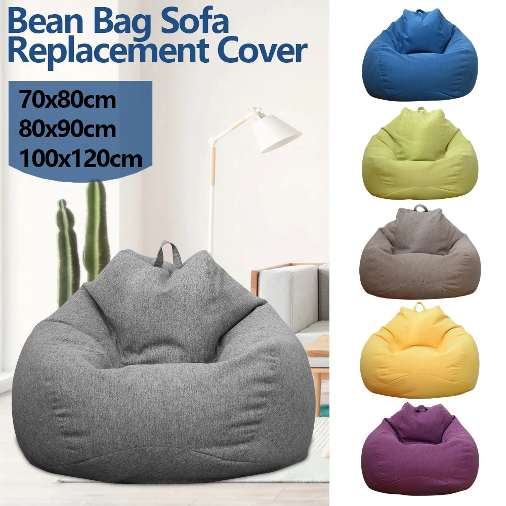 Lazy Sofa Cover – Large Bean Bag Cover Without Filler for Adults | Soft Tatami Lounger Seat Cover for Bedroom & Living Room