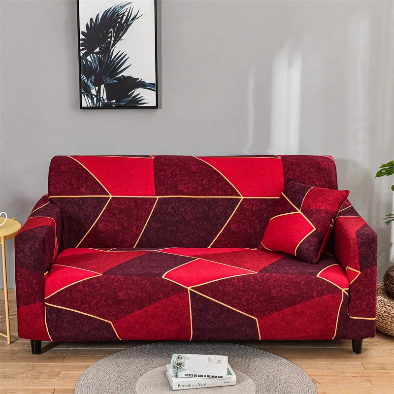 Floral Stretch Sofa Cover – Elastic Furniture Protector for Home & Office
