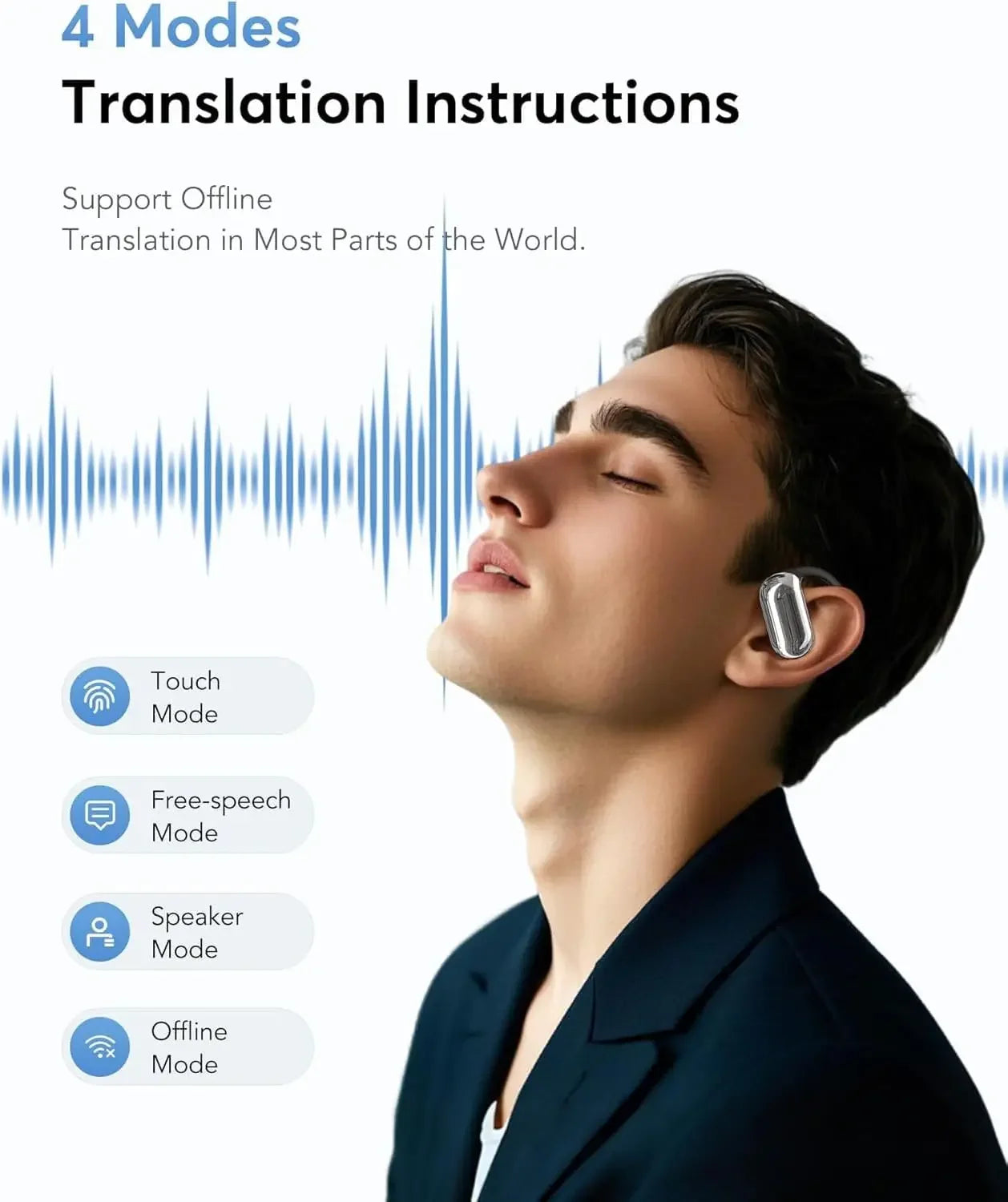UYUXIO AI Translator Earbuds – Real-Time 144 Language Wireless Headphones