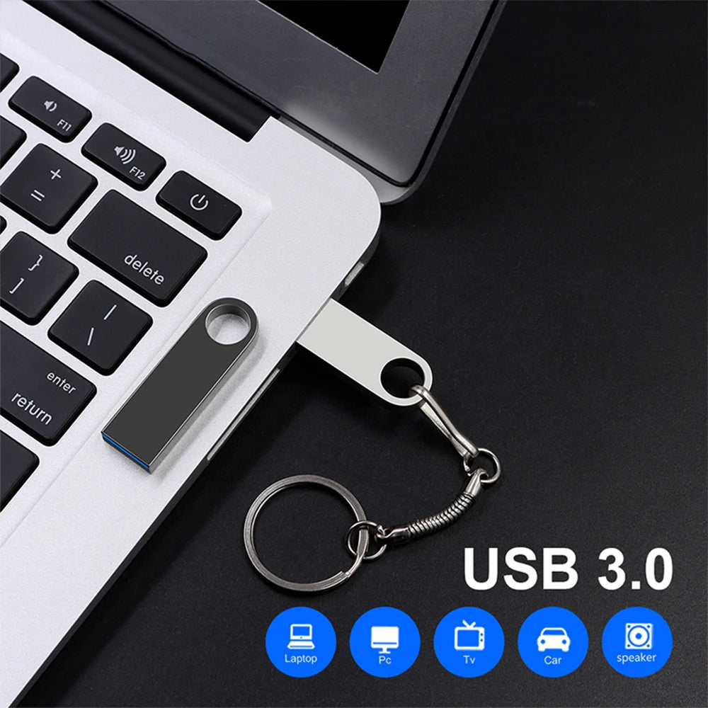 Metal USB 3.0 Flash Drive 2TB – High-Speed Pendrive for Laptop, PC, Xiaomi & MIJIA Devices