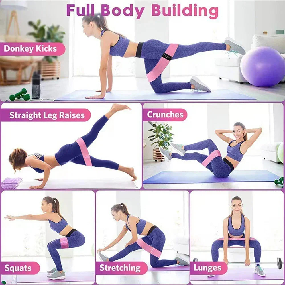 Women’s Resistance Band Set – 3-Level Stretch Bands for Yoga, Squats & Glute Workouts