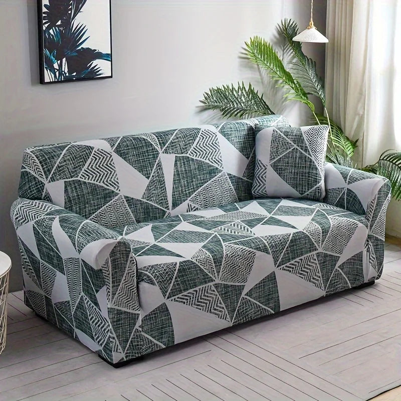 Floral Stretch Sofa Cover – Elastic Furniture Protector for Home & Office