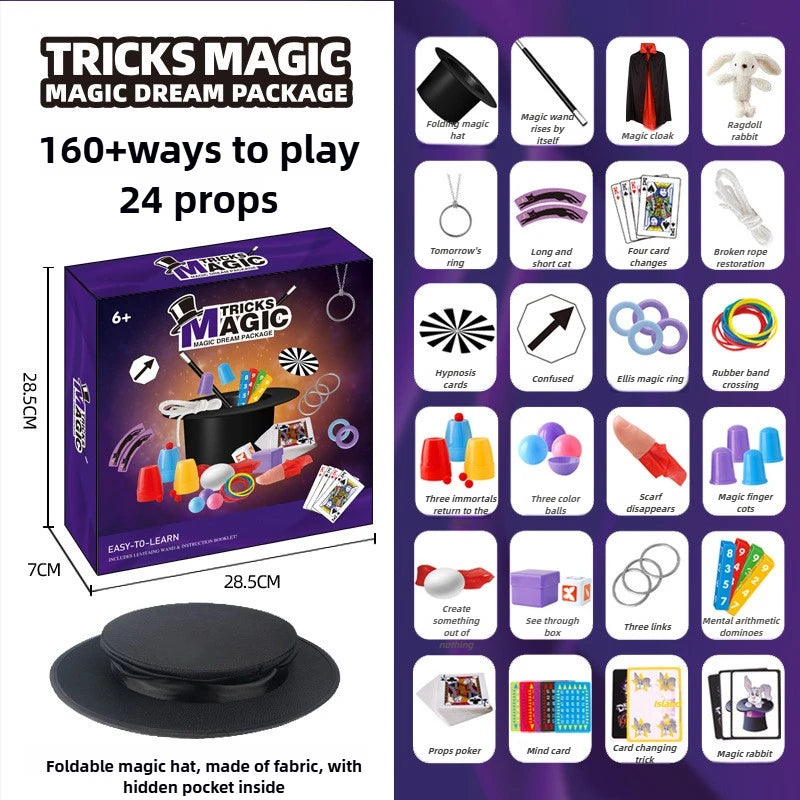 Children’s Magic Tricks Kit – Beginner Magic Set with Cards & Interactive Props