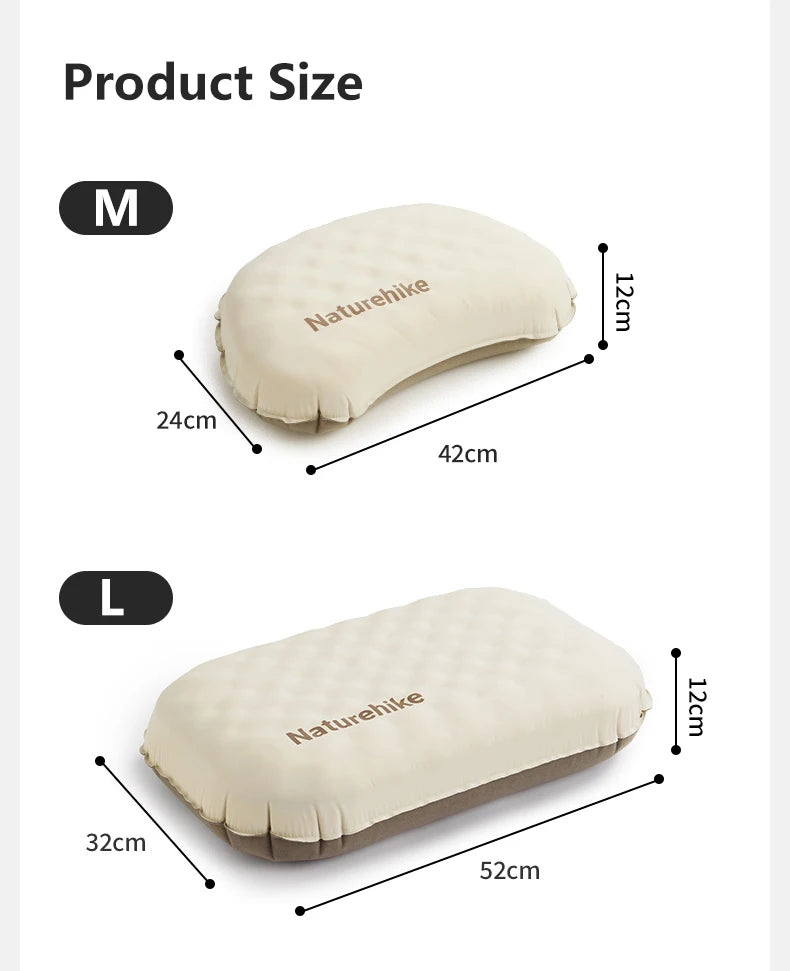 Naturehike Feather Bone 2-in-1 Foam Inflatable Pillow Waterproof Oilproof Stainproof Adjustable Soft Breathable Camp Travel Nap