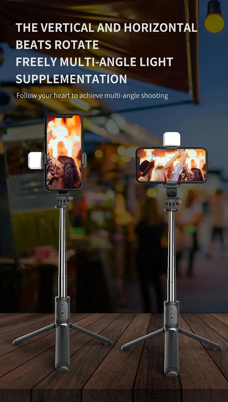 Xiaomi Selfie Stick 1045mm Bluetooth Tripod with LED Fill Light & Remote Shutter – Wireless Extendable Selfie Stand for Android & iPhone