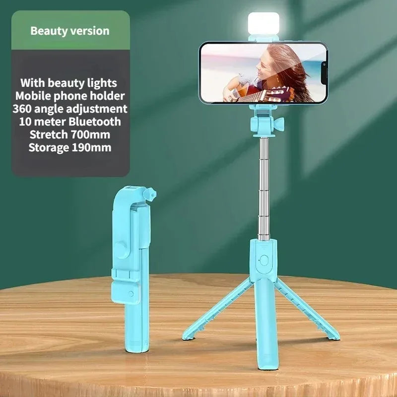 Wireless Selfie Stick Tripod with LED Light & Bluetooth Remote – Extendable Phone Stand for iPhone, Android & TikTok Live Streaming