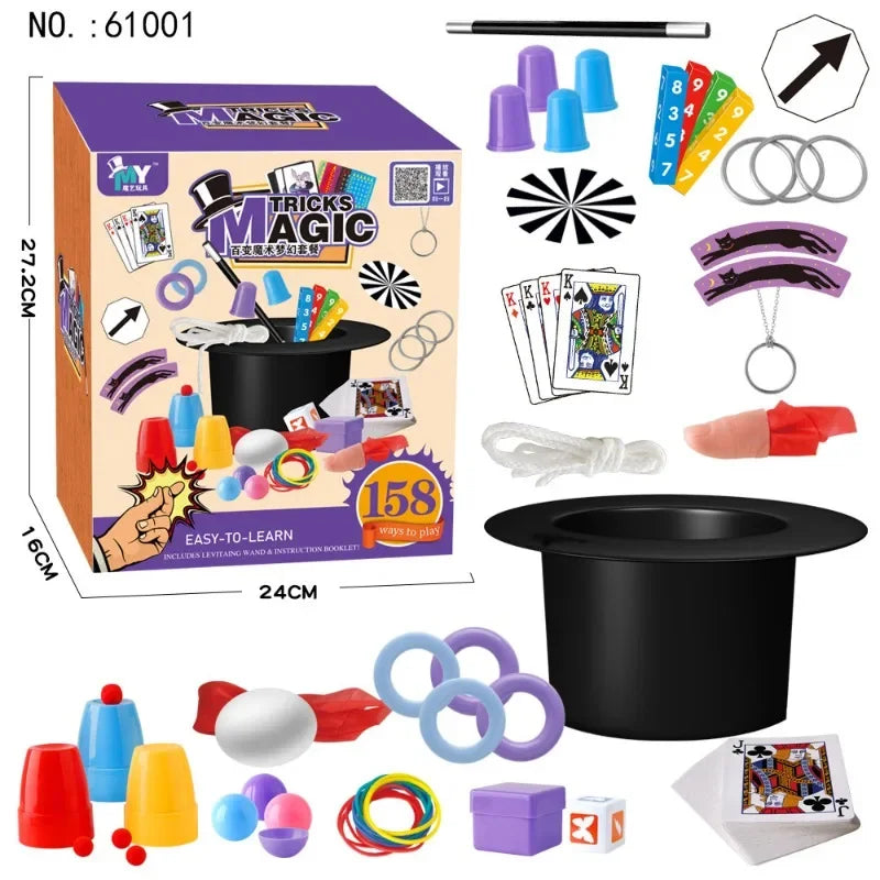 Children’s Magic Tricks Kit – Beginner Magic Set with Cards & Interactive Props
