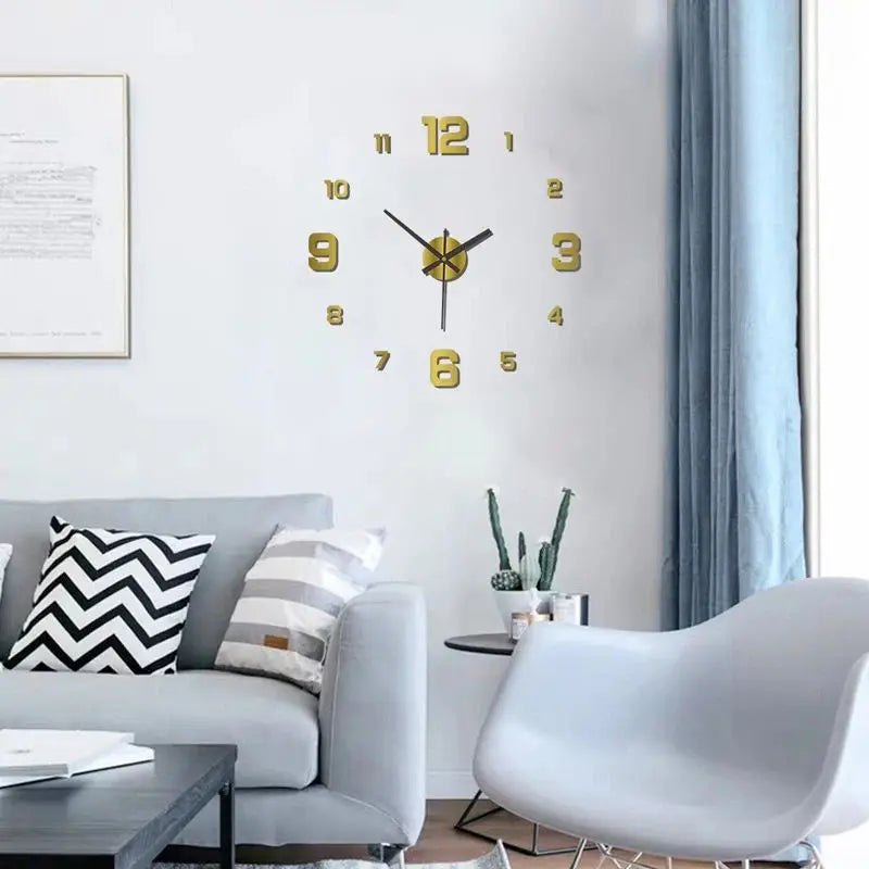 Creative Frameless DIY Wall Clock – Silent Home & Office Wall Decoration