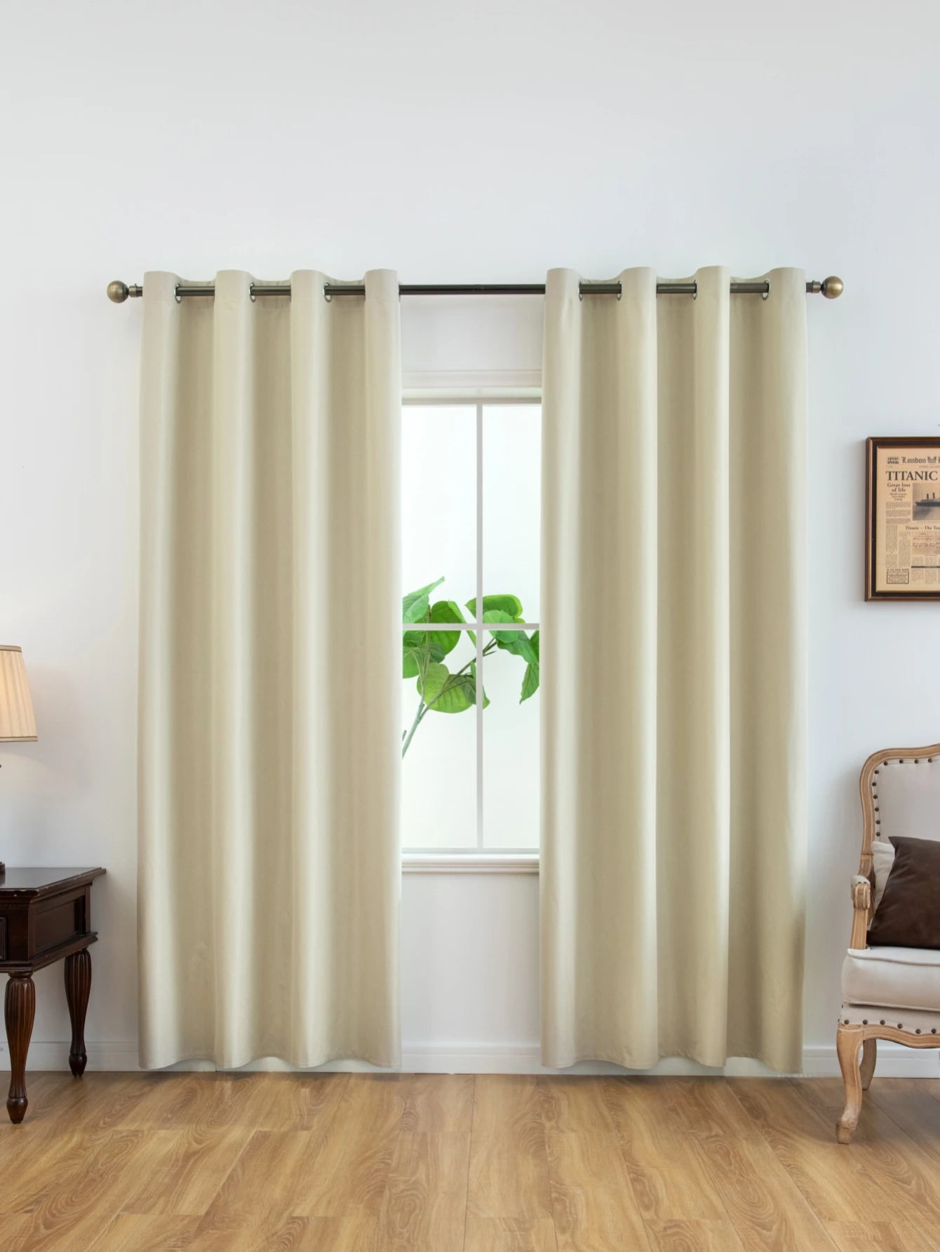 1pc Solid Blackout Curtain with Grommets – Total Privacy Bedroom Drapes