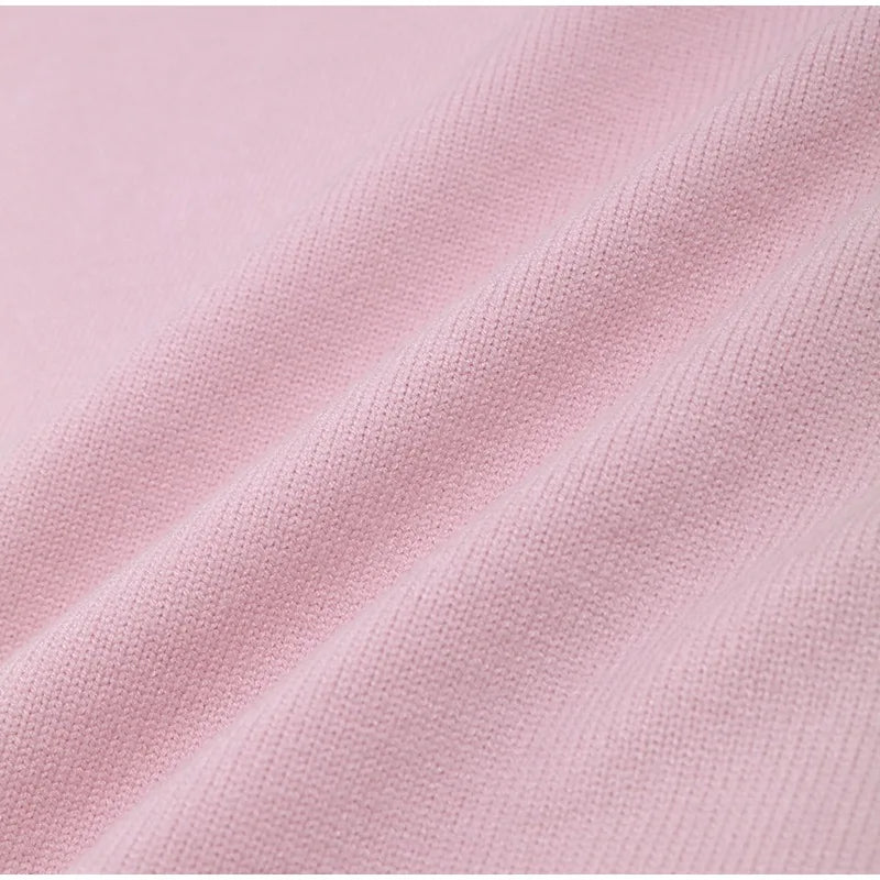 Tossy Pink Knit Sweater – Y2K Patchwork Loose Pullover for Women