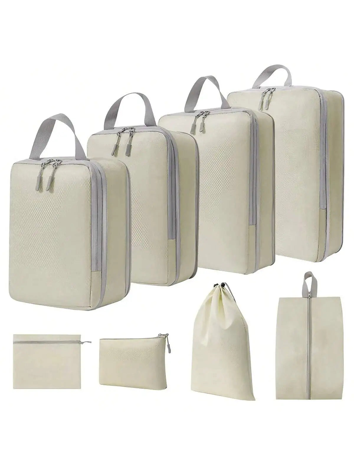 Set/8 pcs Compressible Packing Travel Storage Bag Cubes Waterproof Suitcase Nylon Portable With Handbag Luggage Organizer Ryanai