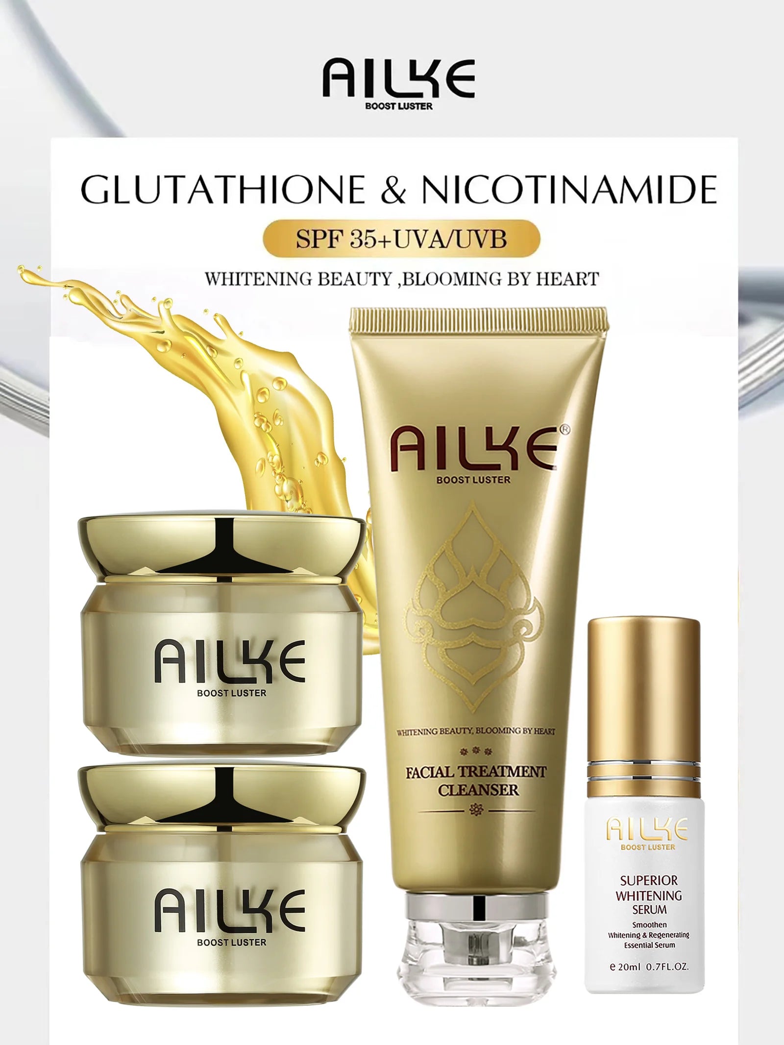 AILKE Dark Spot Corrector Facial Cream – Hydrating, SPF35+, Korean Skin Brightening & Anti-Sunburn