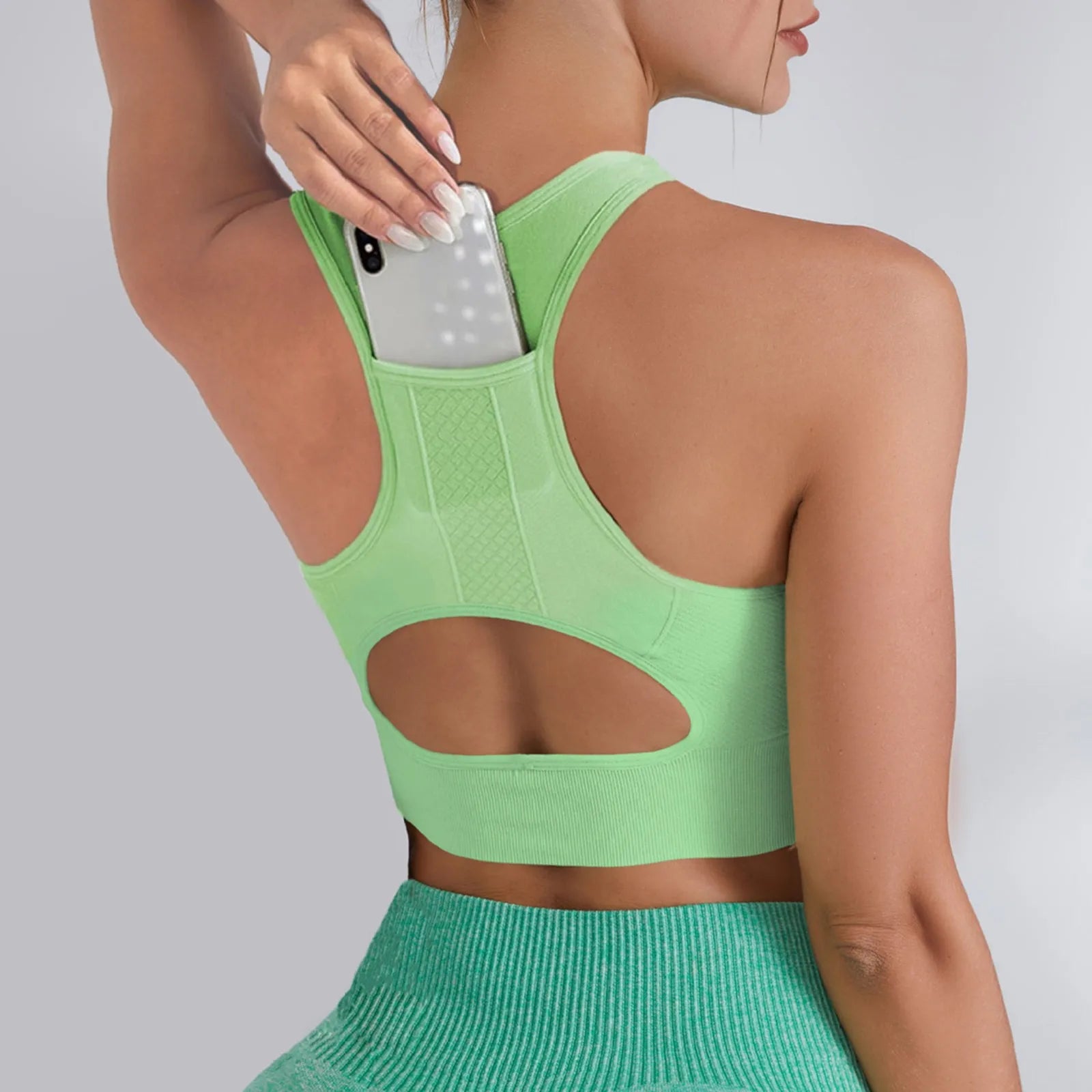 Women’s Shockproof Sports Bra – High-Strength Yoga Crop Top with Chest Pad for Gym, Running & Fitness