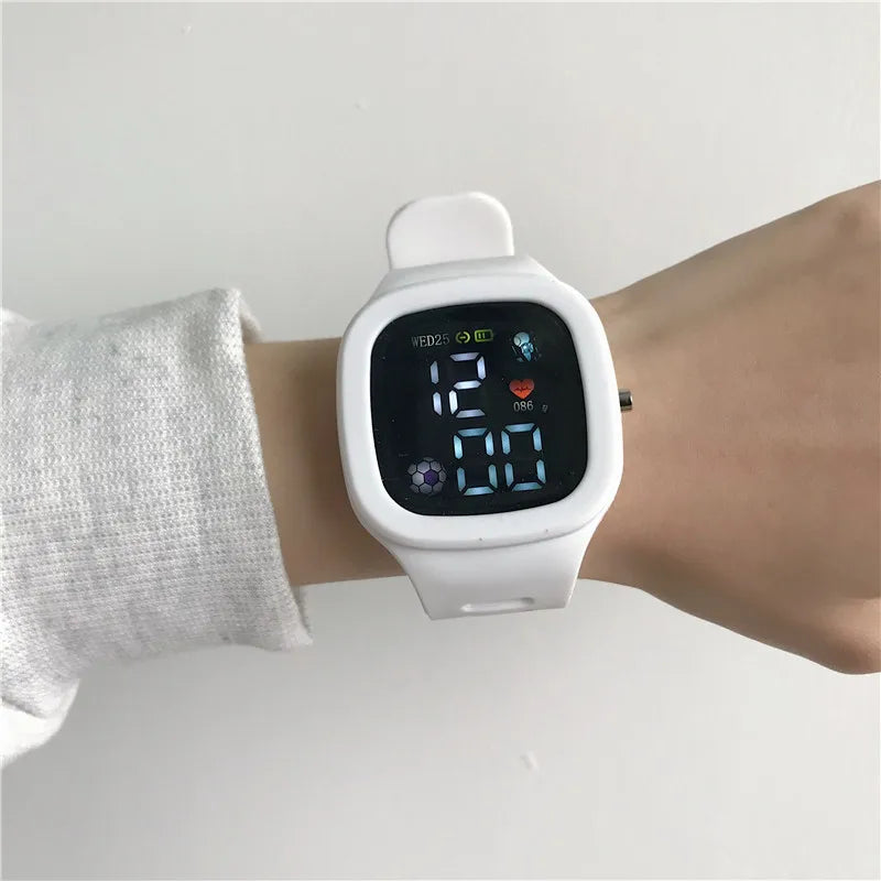 Unisex LED Digital Sports Watch Big Dial Waterproof Silicone