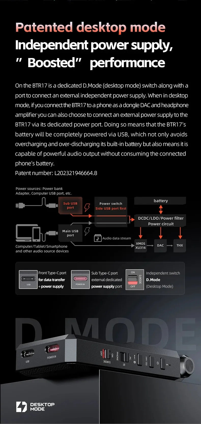 FiiO BTR17 Hi-Res Bluetooth Headphone Amplifier DAC THX AAA