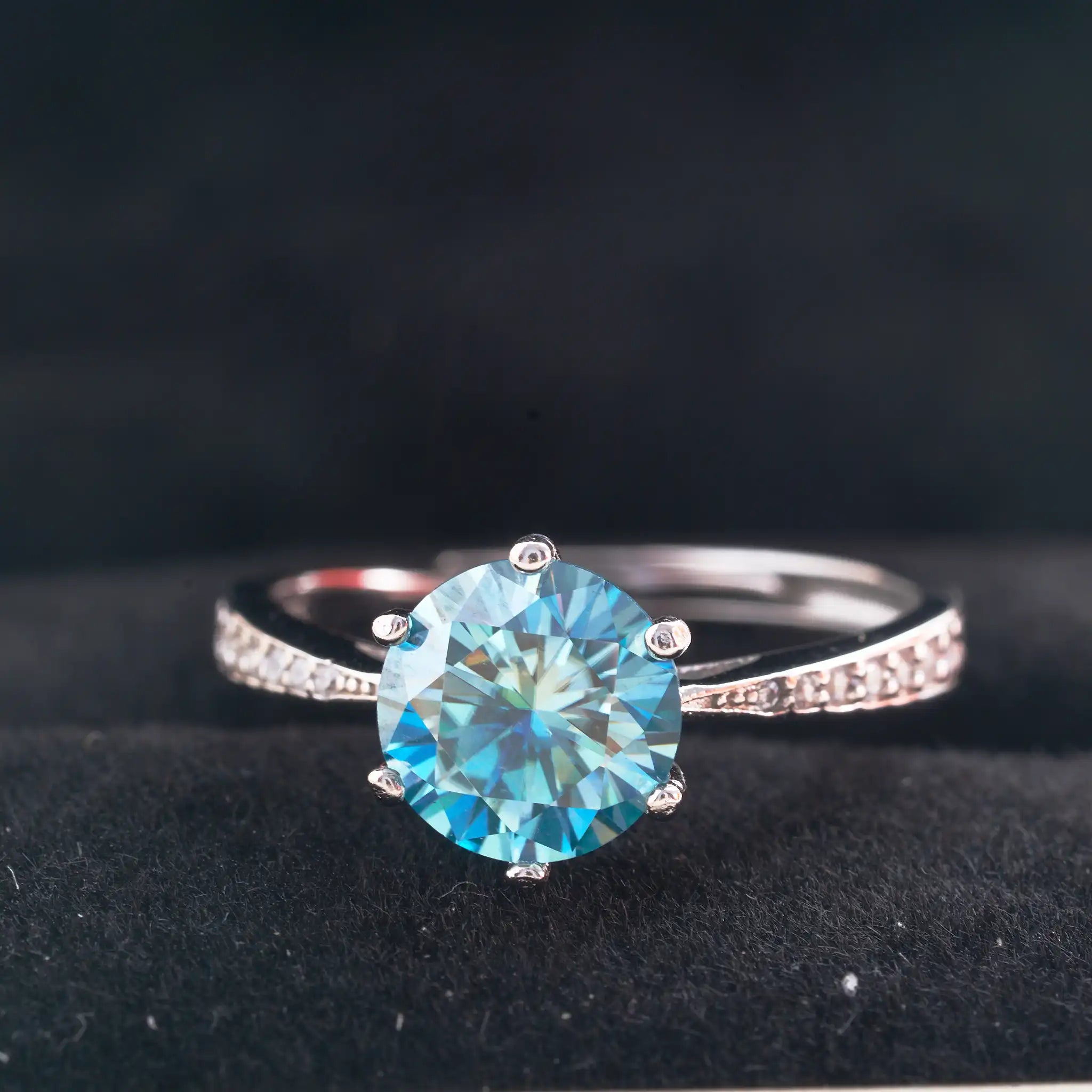 1/2/3 Carat Pink Moissanite Ring – 925 Sterling Silver Diamond-Test Wedding Band