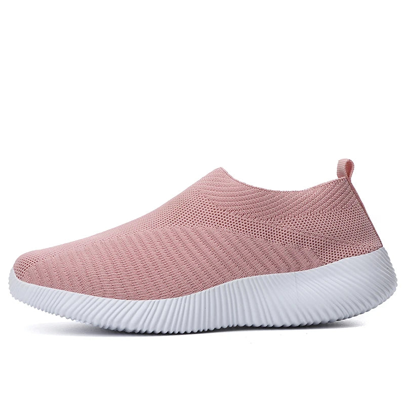 New Pink Women’s Sneakers – Comfortable Breathable Slip-On Casual Flats