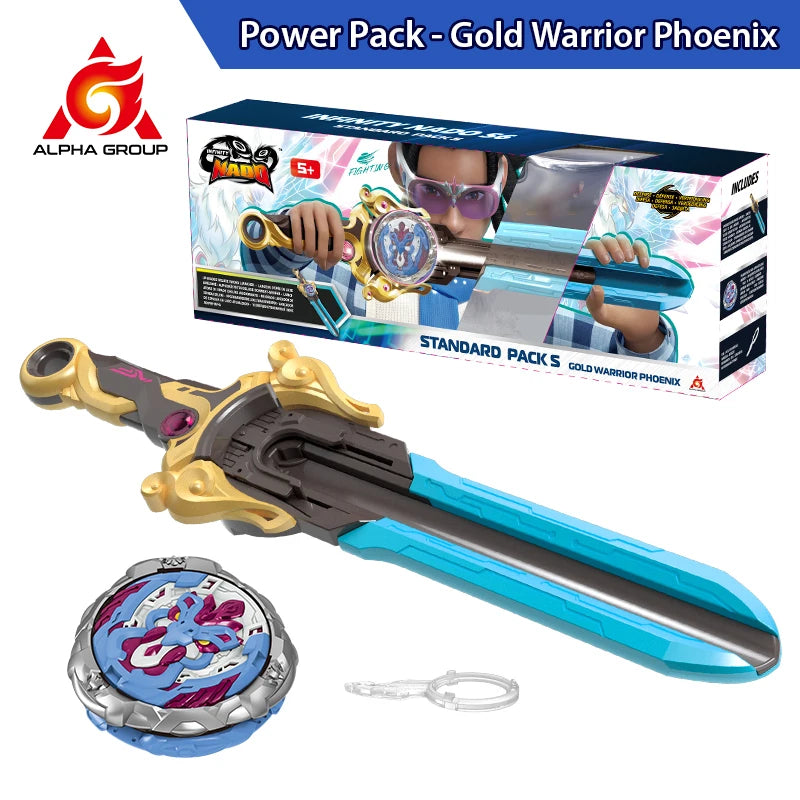 Infinity Nado 6 Power Pack – Metal Spinning Top with Sword Launcher for Kids