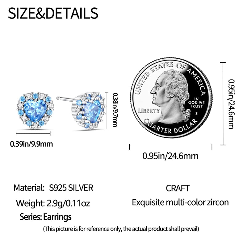 925 Sterling Silver Pink Heart Stud Earrings – Romantic Gift for Women