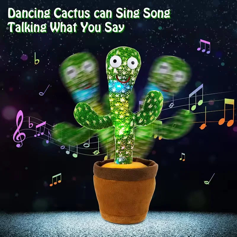 Dancing Cactus Plush Toy – 120 Songs Speaker Talking Voice Repeat for Kids