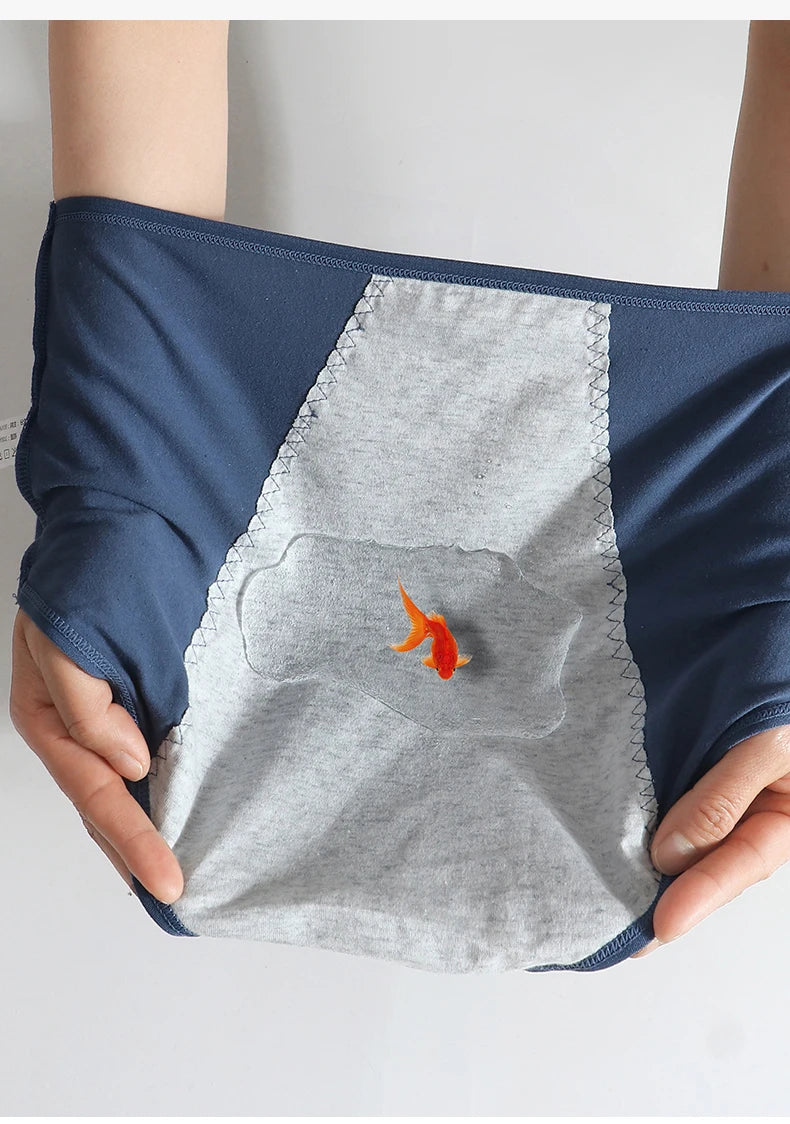 High Waist Menstrual Women's Panties Widen Period Pants Leak Proof Physiological Underwear Cotton Plus Size L-4XL Female Briefs