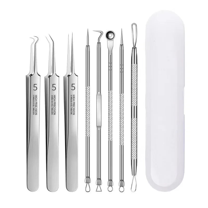 German Ultra-Fine No. 5 Blackhead Remover Tweezers – Precision Pimple Extractor, Acne Needle Tool for Face Care & Salon Use