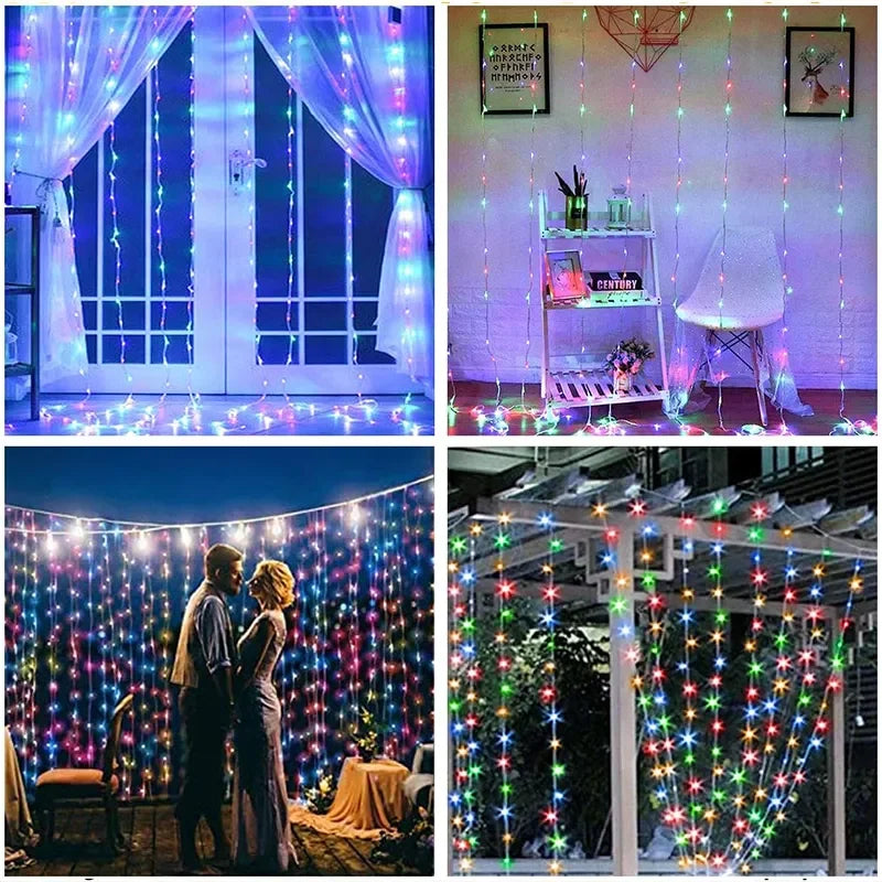 3M LED Curtain Fairy String Lights – 8 Mode USB Decorative Lights for Home, Garden & Wedding