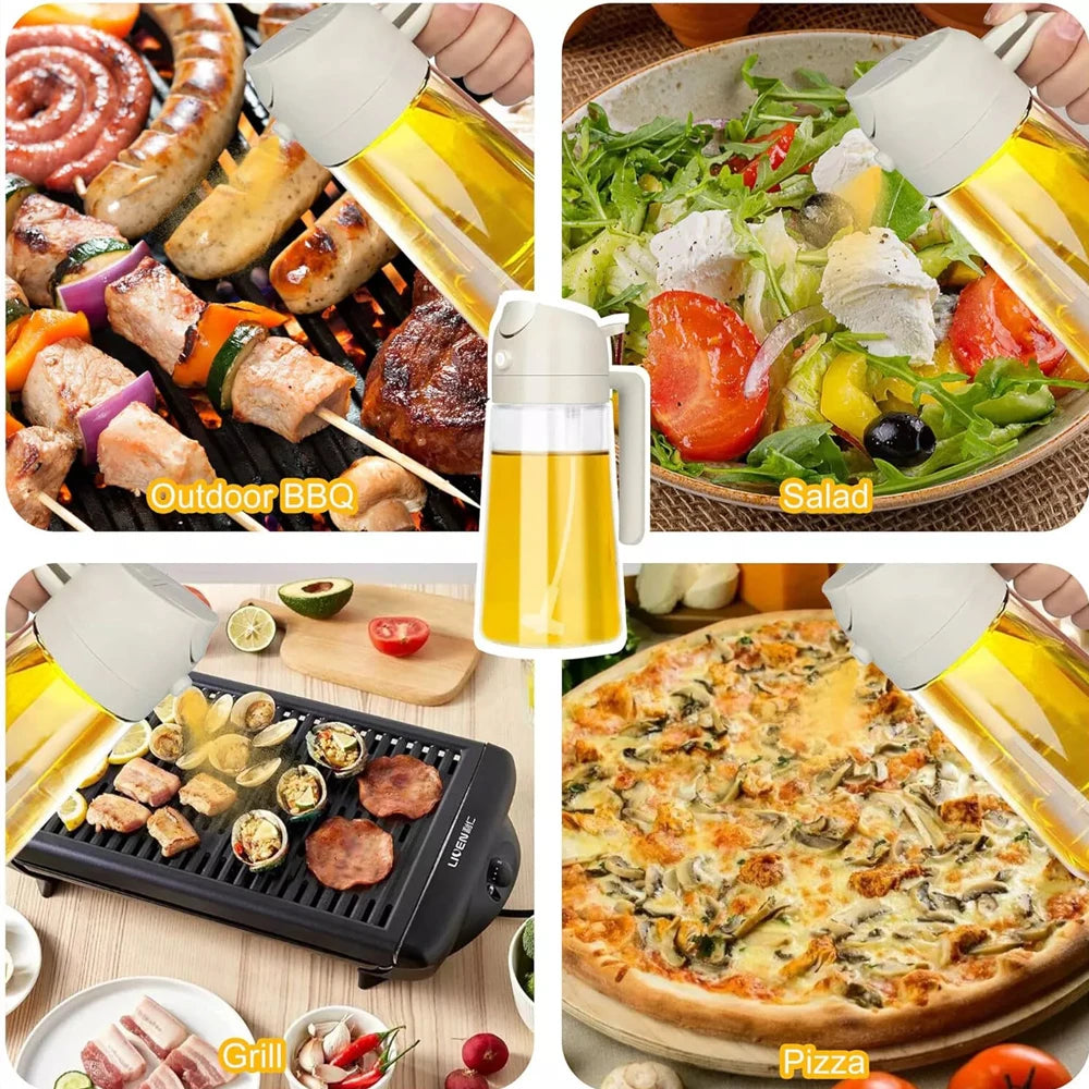 2-in-1 Oil Sprayer & Pourer Bottle for Cooking and BBQ