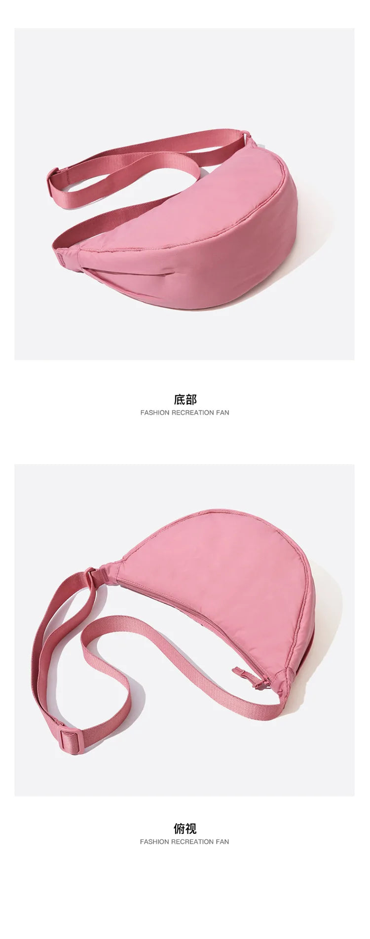 Solid Color Women’s Nylon Shoulder Bag – Portable Padded Crossbody Messenger Travel Handbag