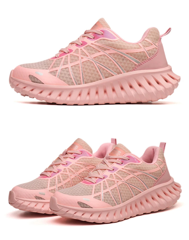 Pink Women’s Steel Toe Work Sneakers – Lightweight Safety Shoes Anti-Smash & Anti-Puncture