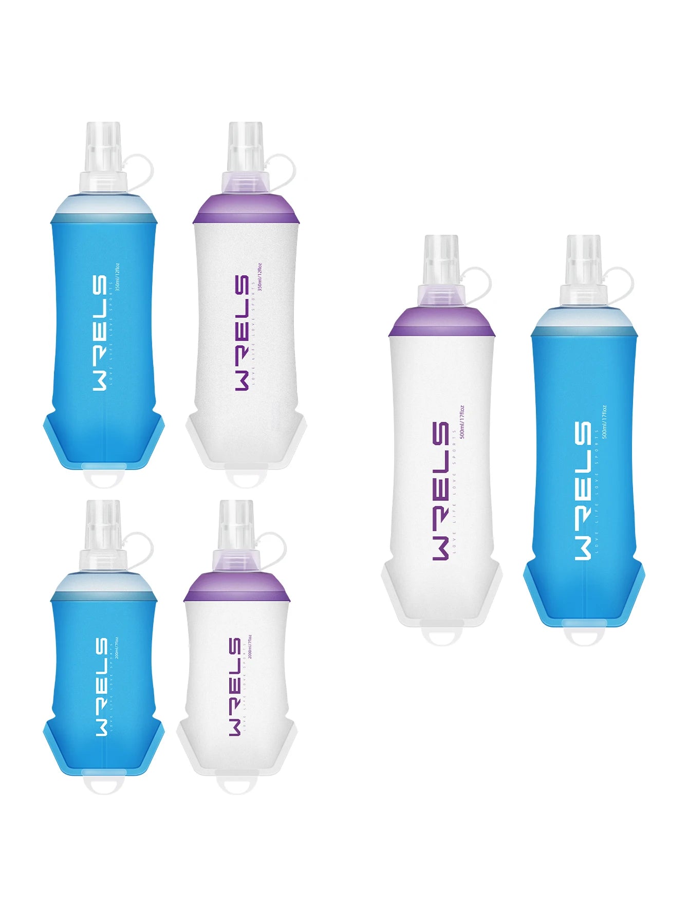 WRELS Foldable Silicone Water Bottle Outdoors Traveling Sport Running Cycling Kettle Healthy Soft Material TPU BPA-Free Kettle
