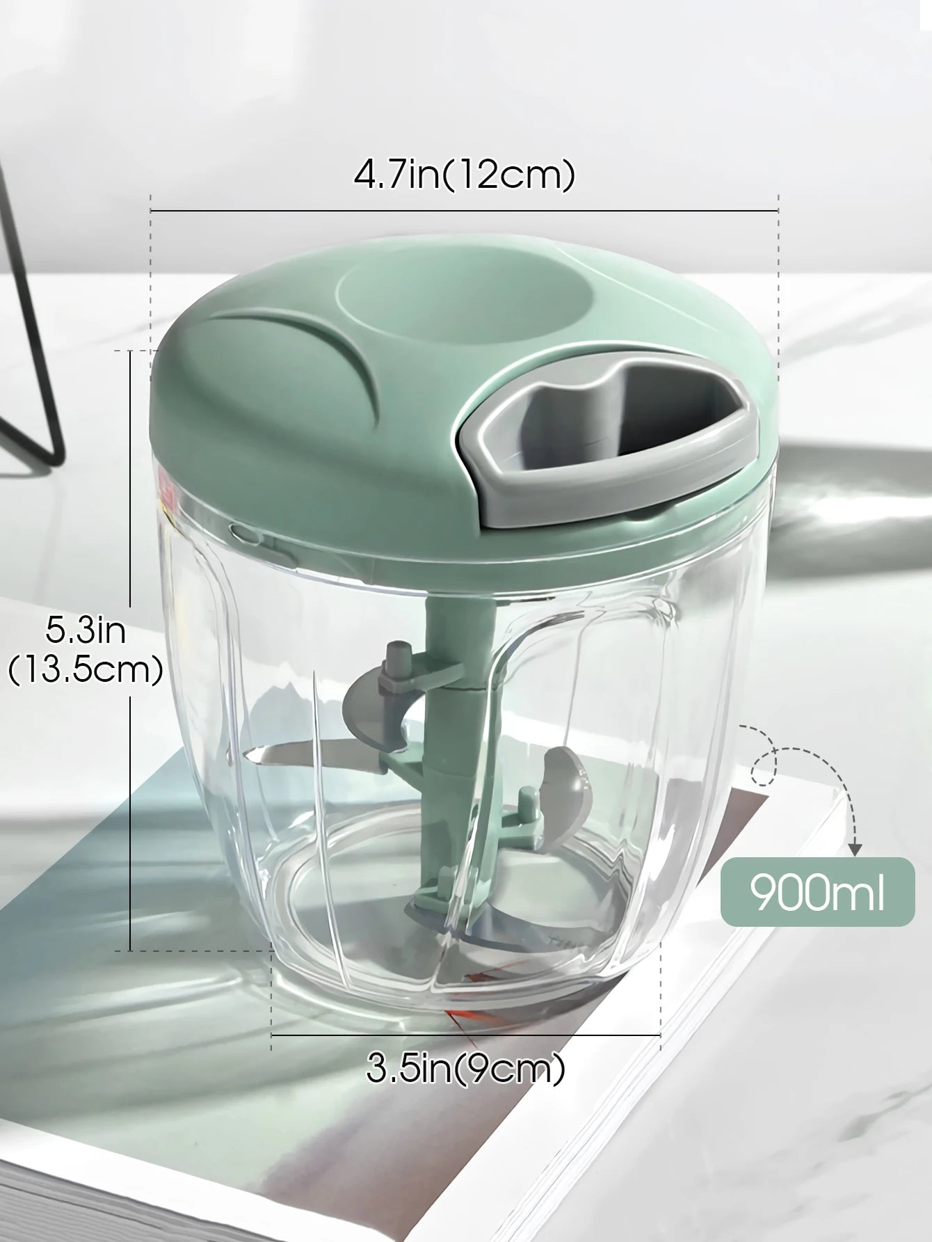 Manual Ginger & Garlic Grinder 500ml/900ml Handheld Food Vegetable Cutter