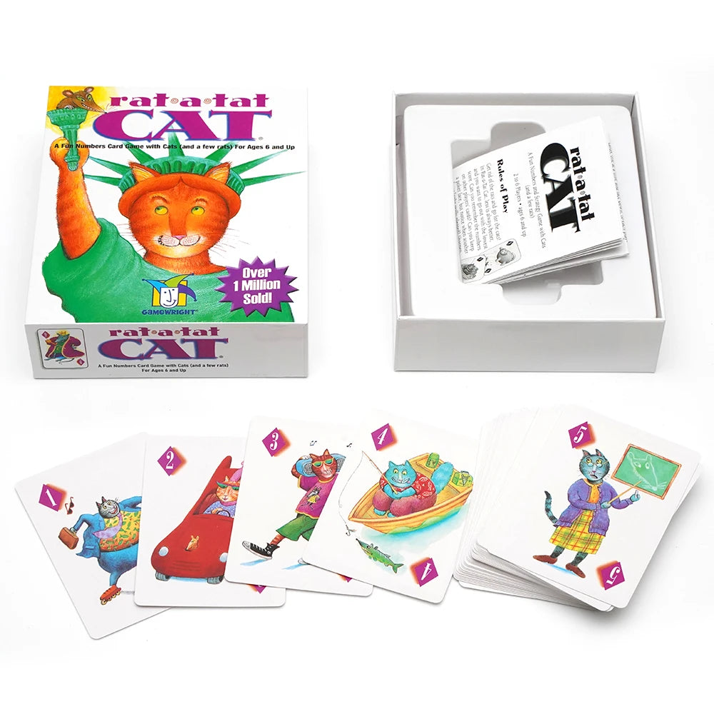 Rat-a-Tat Cat Card Game – Fun Family Number Memory Game for Kids Ages 6+