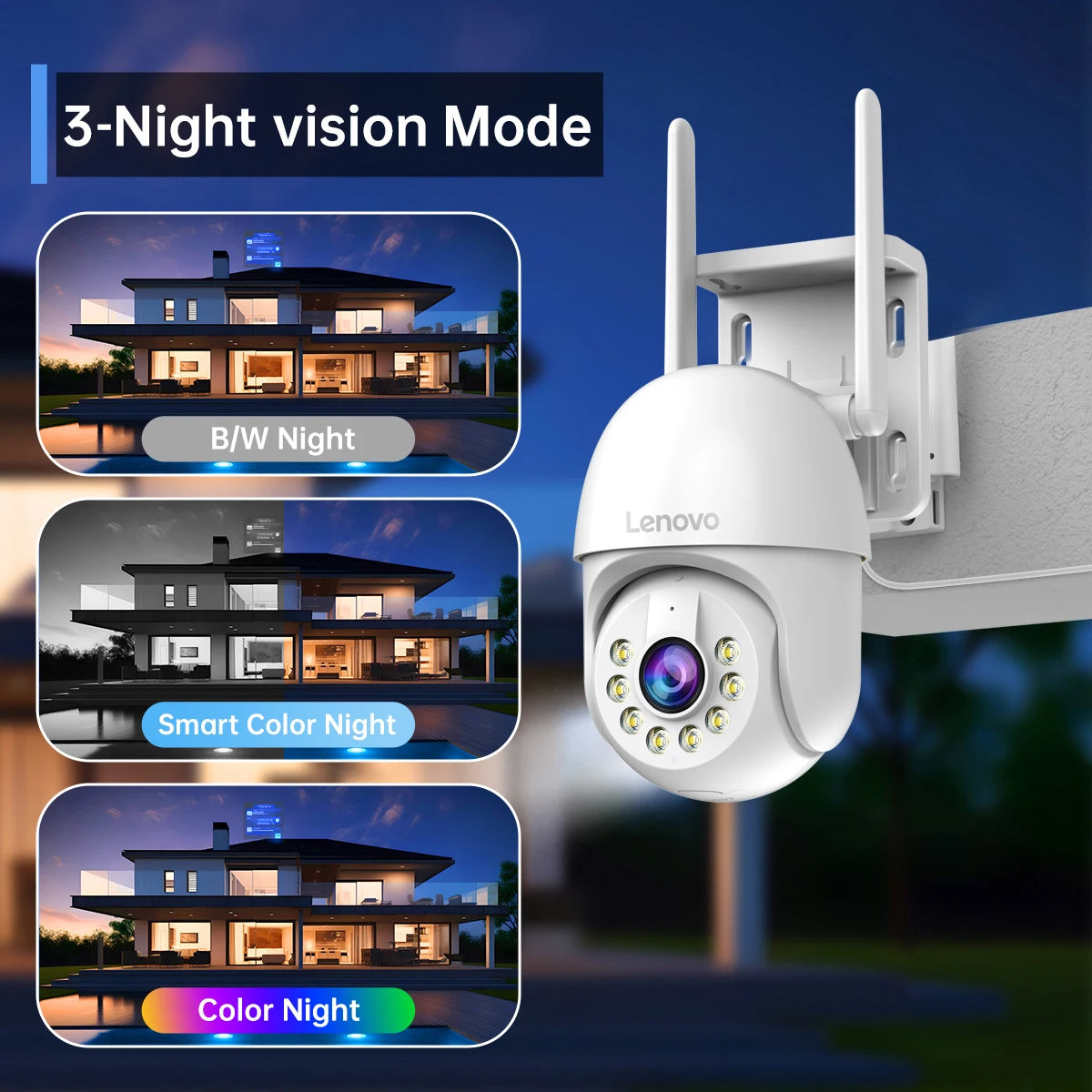 Lenovo 5MP Smart WiFi Outdoor PTZ Camera – 5x Zoom, Auto Tracking, ONVIF, Night Vision Security IP CCTV Camera
