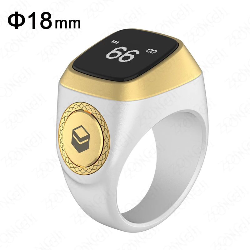IQibla Smart Zikr Ring Digital Tasbih Counter with Prayer Reminder