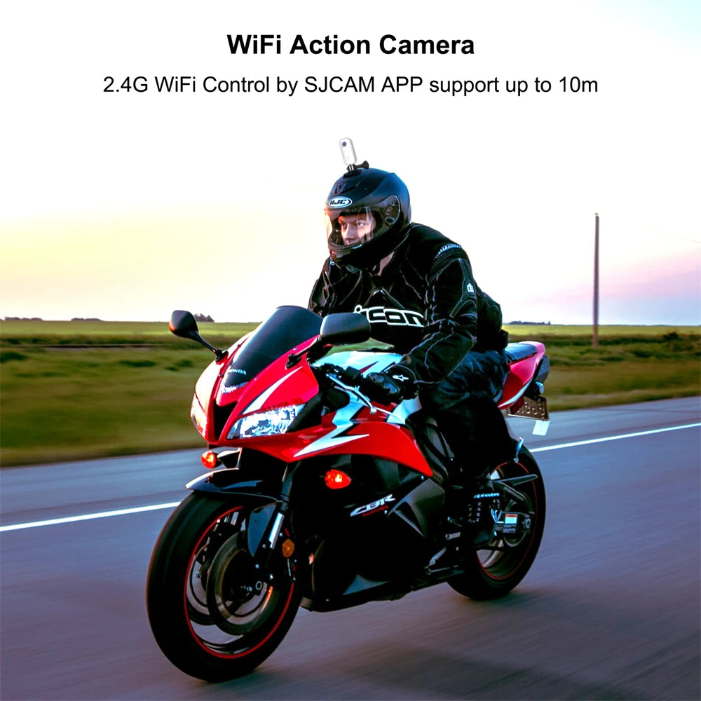 SJCAM C100 Plus 4K Action Camera – Mini Waterproof Sports Cam 30M, EIS Stabilization, WiFi, Helmet & Motorcycle Camera