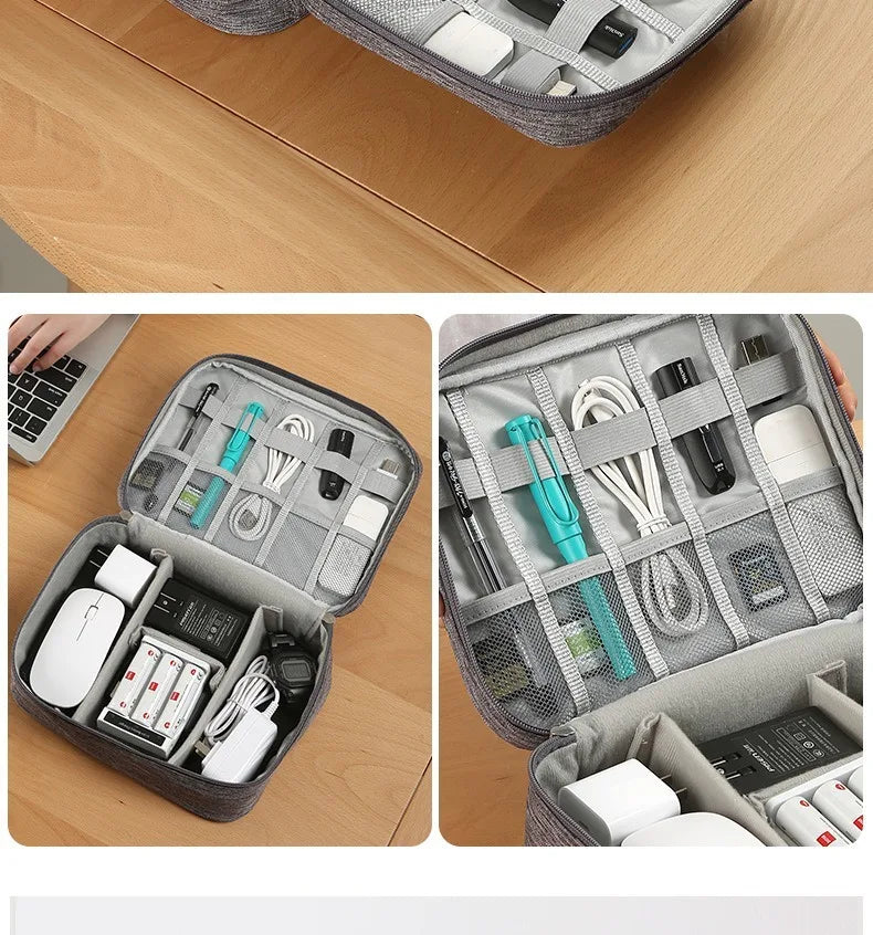 Cable Storage Bag Waterproof Digital Electronic Organizer Portable USB Data Line Charger Plug Storage Bag Travel Cable Organizer