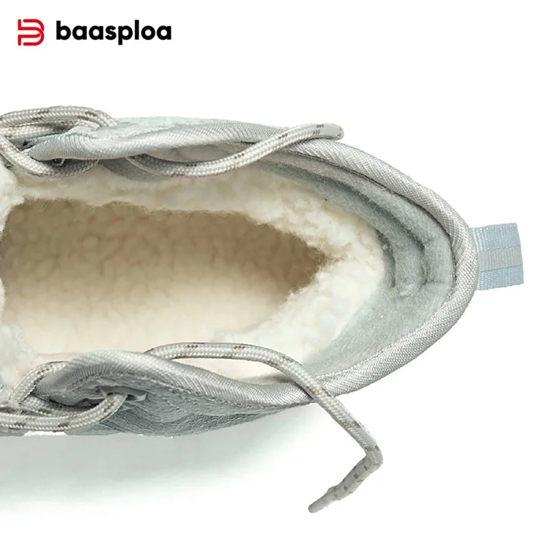 Baasploa Winter Women Sneakers – Plush Warm Waterproof Snow Boots