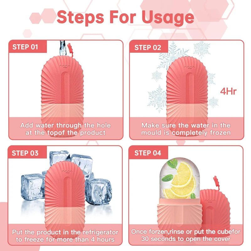 Silicone Ice Face Roller – Skin Tightening & Eye Puffiness Relief Ice Cube Mold