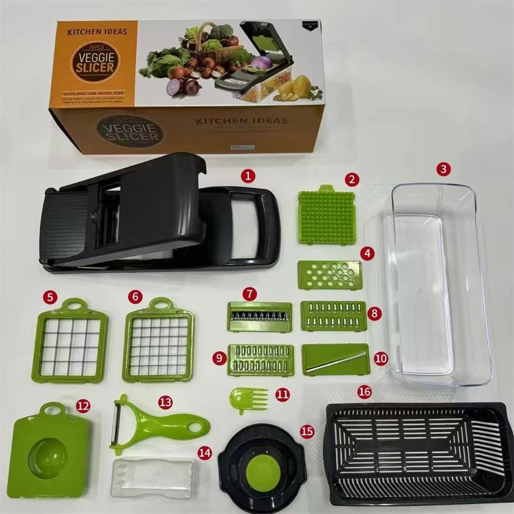 12/16-Piece Multifunctional Vegetable & Fruit Slicer Set